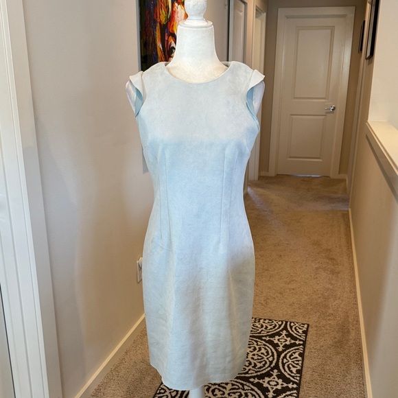 Tahari Soft Blue Cap Sleeve Mini Dress - Picture 1 of 8
